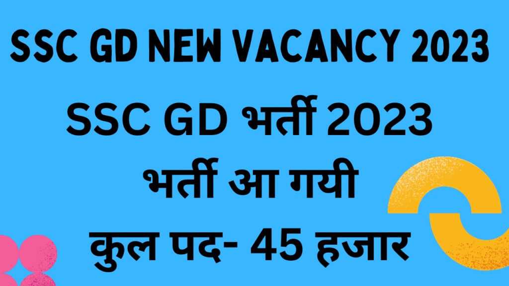 Ssc gd New Vacancy 2023