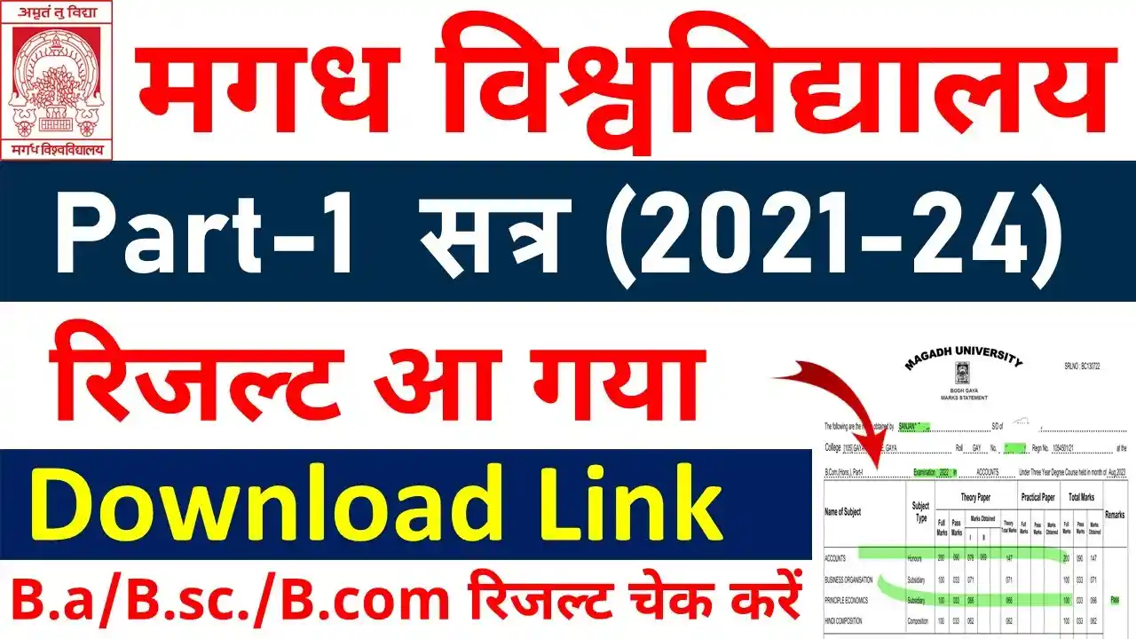 Magadh University Part 1 Result 2021-24