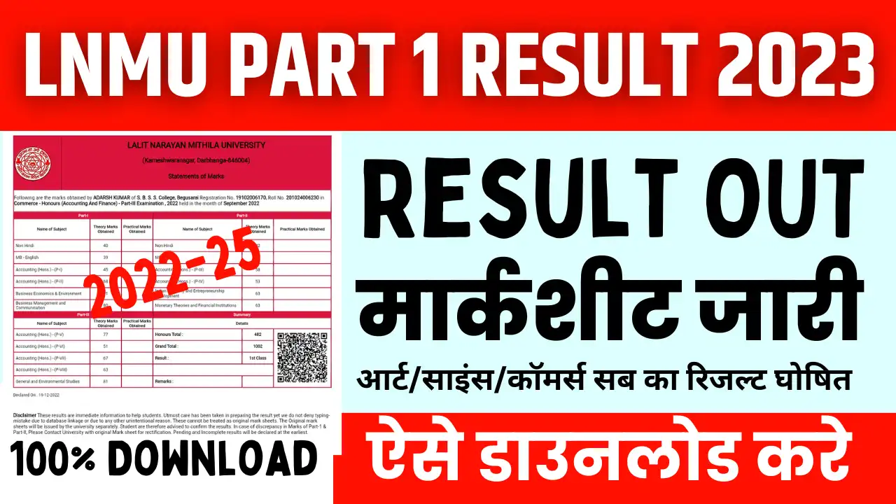 LNMU Part 1 Result 2022-25