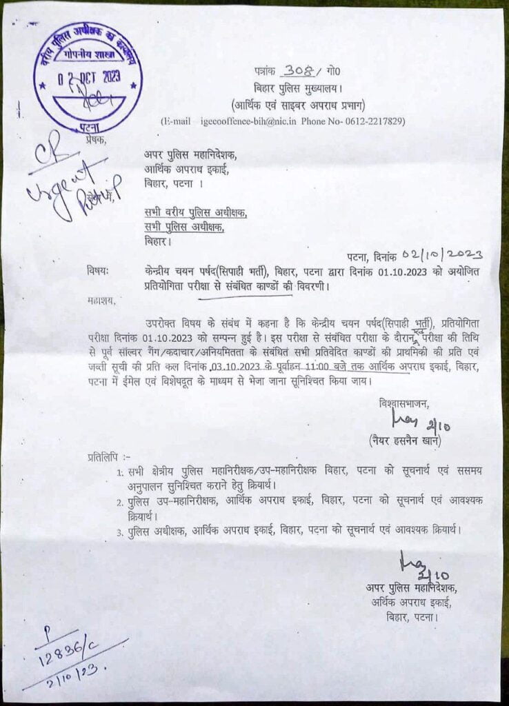 Bihar Police Exam Cancel News 2023