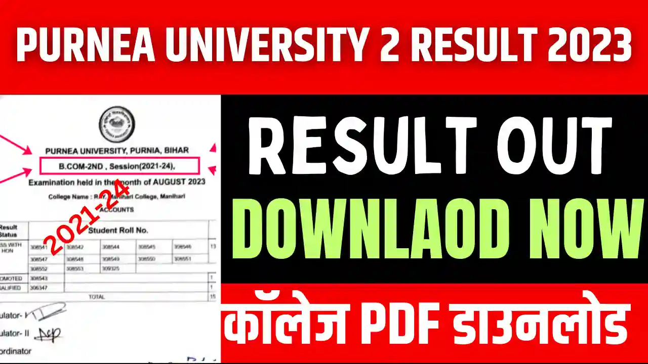 Purnea University Part 2 Result 2021-24