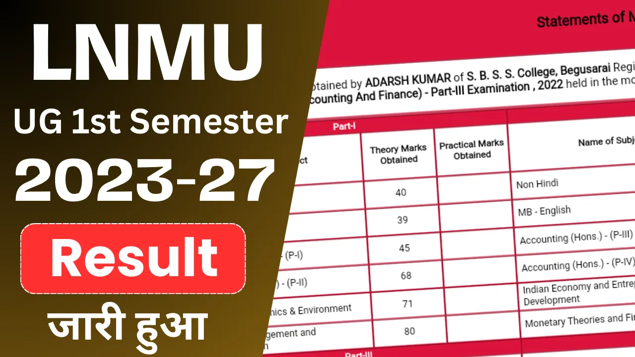 LNMU UG 1st Semester Result 2024